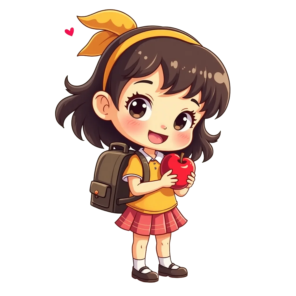 Schoolgirl with Apple